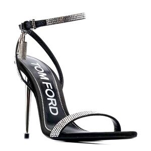 TOM FORD - Padlock Embellished Satin Sandals